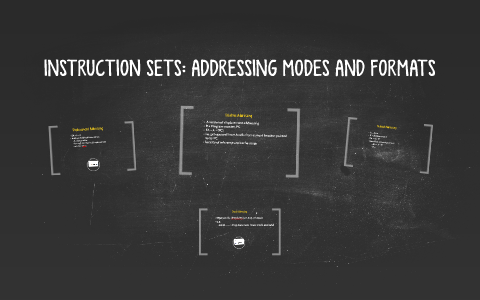 INSTRUCTION SETS: ADDRESSING MODES AND FORMATS by qwerty asdfghjkl on Prezi