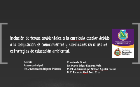 Mayor inclusión de la Educación ambiental al salón de clases by Sonia ...