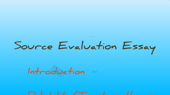 source evaluation essay definition