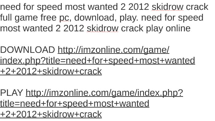 Nfs most wanted 2012 crack