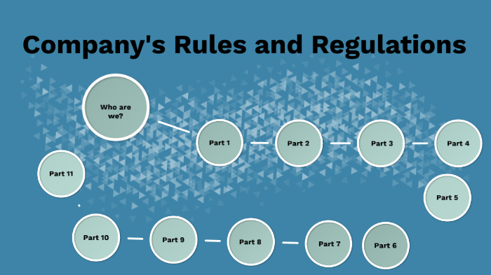 List Of Company Rules And Regulations