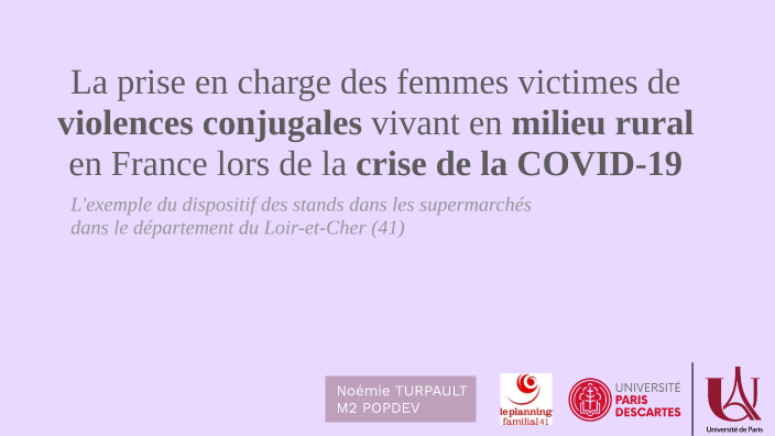 La prise en charge des femmes victimes de violences conjugales vivant ...