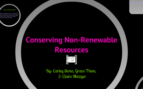 conserving renewable and nonrenewable resources