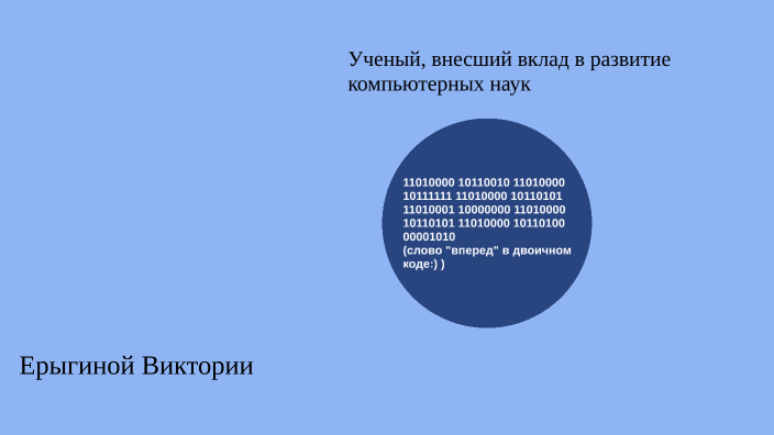 Презентация об ученом внесшим вклад в развитие компьютерных наук 10 класс