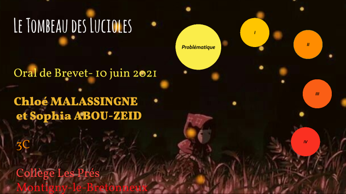 Le Tombeau Des Lucioles Oral Brevet