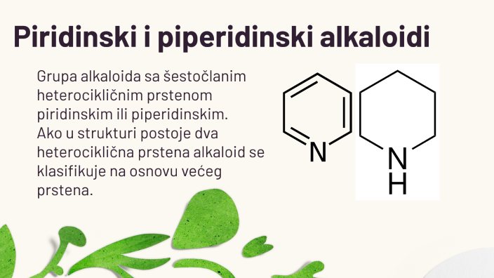 Droge sa piridinskim i piperidinskim alkaloidima by Mirjana Urosevic on ...