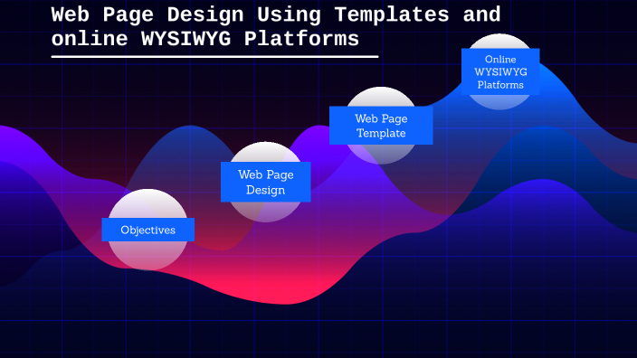 web page design using templates and online wysiwyg platforms