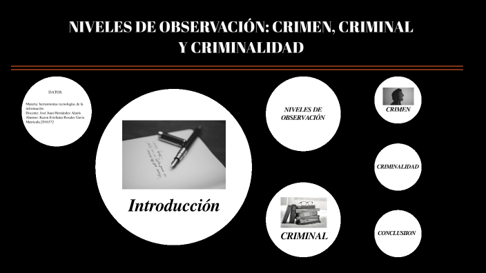 NIVELES DE OBSERVACIÓN: CRIMEN, CRIMINAL Y CRIMINALIDAD by Angi Rosales