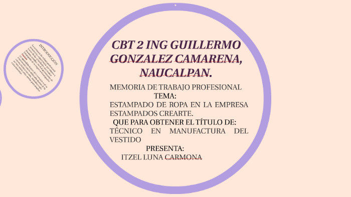 CBT 2 ING GUILLERMO GONZALEZ CAMARENA by ITZEL LUNA CARMONA on Prezi
