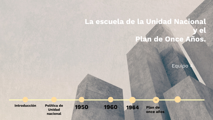 La escuela de la Unidad Nacional y el Plan de Once Años. by Jimena