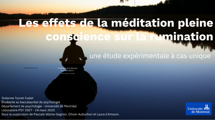 Les effets de la méditation pleine conscience sur la rumination une ...