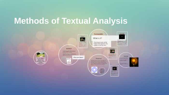 Methods Of Textual Analysis By Corrina Cooper On Prezi