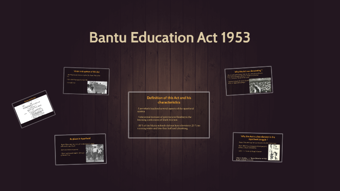 what is the full information of bantu education act