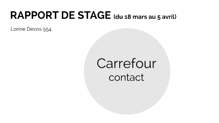 Rapport De Stage Carrefour Market Pdf