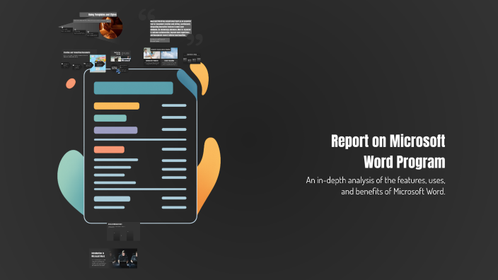 Report Tutorial Word Program Report on Microsoft Word Program by Ali Abd on Prezi