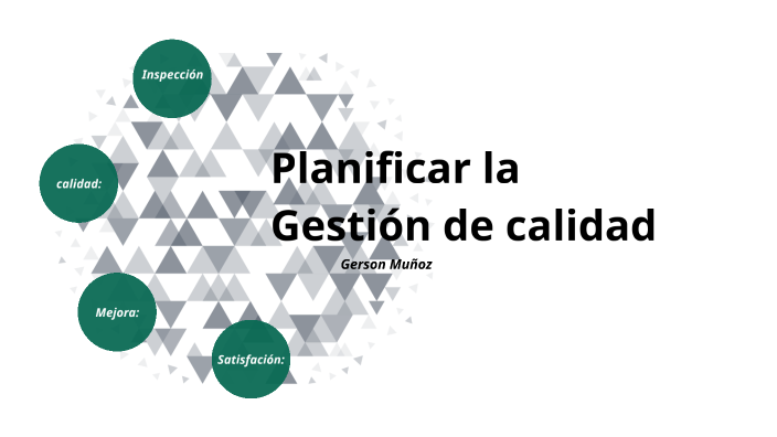 Planificar la gestión de calidad by Gerson Estuardo Muñoz Ortiz on Prezi