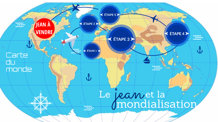 infographie le tour du monde d'un jean