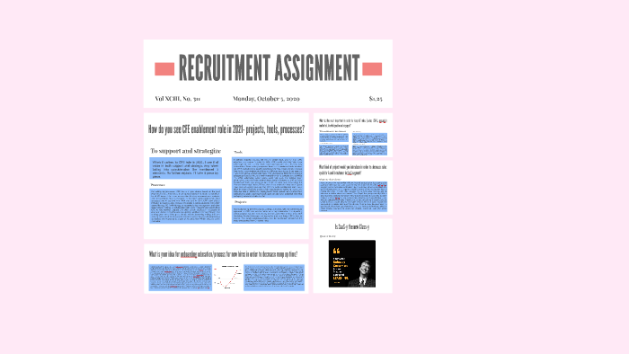 recruitment assignment suomeksi