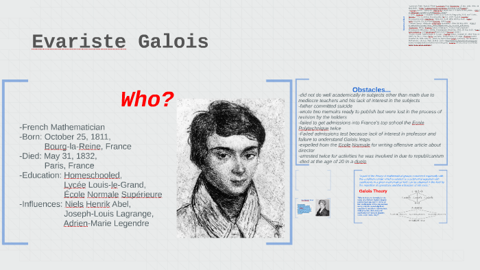 Evariste Galois by Alondra Pimentel