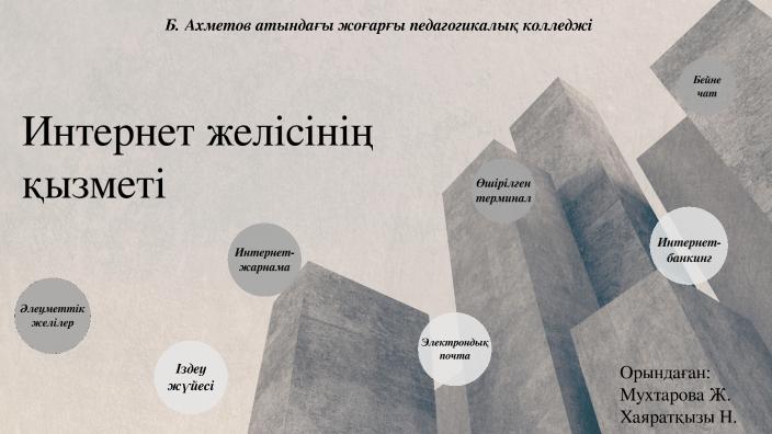 Интернет желісінің қызметі by Жанерке Мухтарова on Prezi