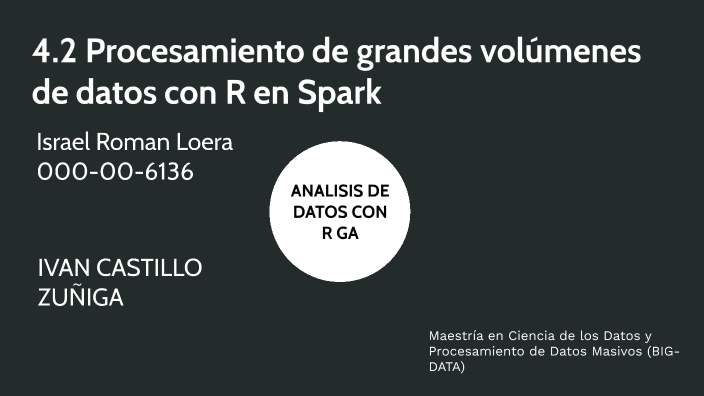 4.2 Procesamiento de grandes volúmenes de datos con R en Spark by ...