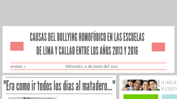 CAUSAS DEL BULLYING HOMOFÓBICO EN LAS ESCUELAS DE LIMA Y CAL by marcia ...