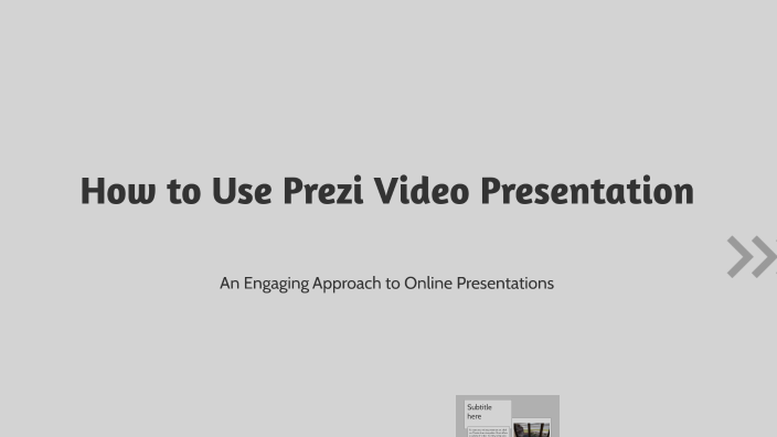 How to Use Prezi Video Presentation by Abhinaya Krishnadhas on Prezi