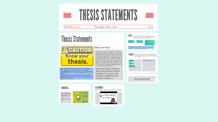 THESIS STATEMENTS by Sarah Paul on Prezi