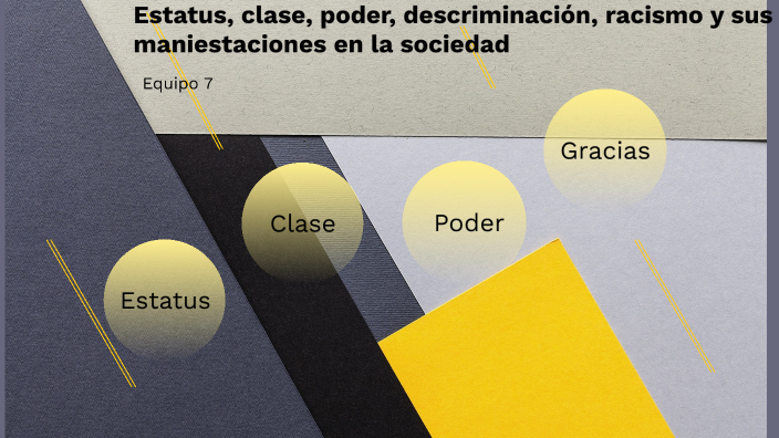 Estatus, clase, poder, descriminación, racismo y sus maniestaciones en