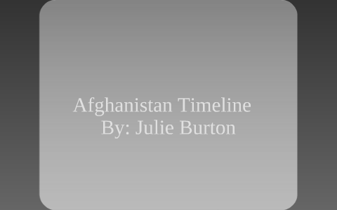 Afghanistan Timeline By Julie Burton