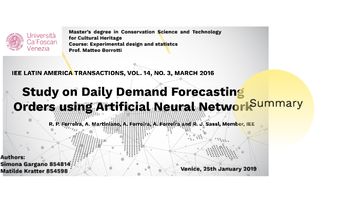 Study on Daily Demand Forecasting Orders using Artificial Neural ...