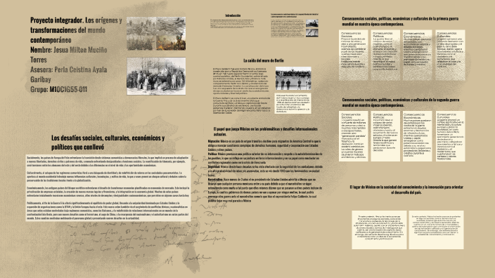 Proyecto integrador. Los orígenes y transformaciones del mundo