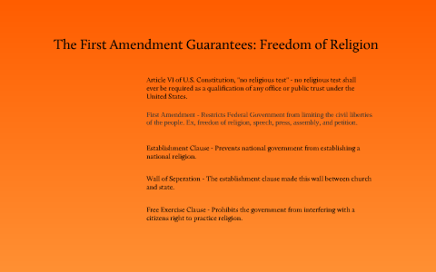 which amendment guarantees the right to freedom of religion