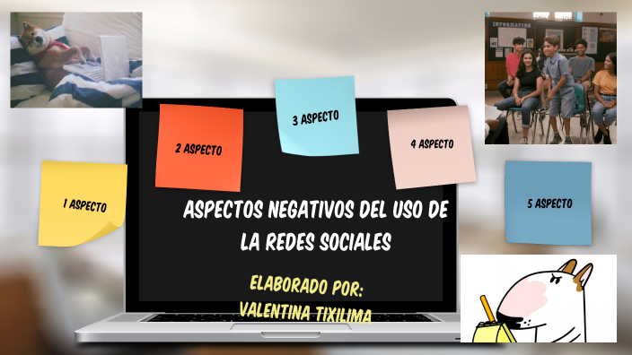 ASPECTOS NEGATIVOS DEL USO DE LA REDES SOCIALES by Valentina Tixilimia ...