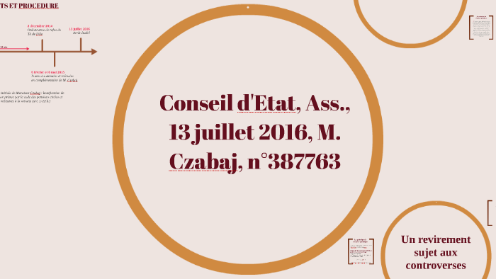 CE, Ass., 13 juillet 2016, M. Czabaj, n°387763 by Marine Lannoy on Prezi