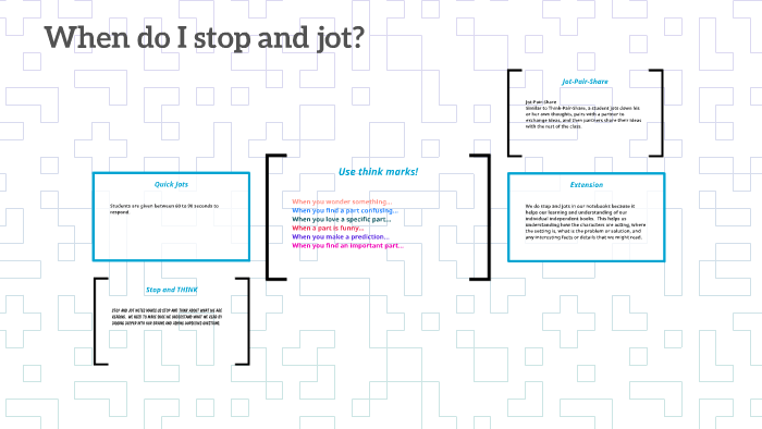 When Do I Stop And Jot? By Blake Visconti On Prezi