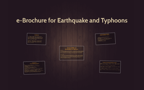 E Brochure For Earthquake And Typhoons By