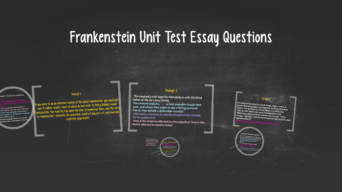 essay type questions on frankenstein