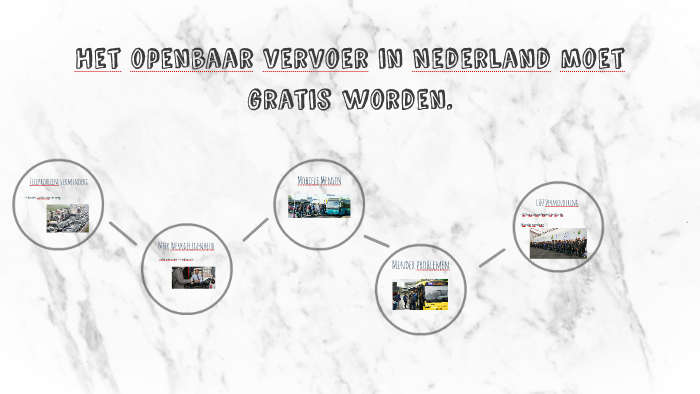 Het openbaar vervoer in Nederland moet gratis worden. by