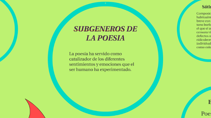 SUBGENEROS DE LA POESIA by Giannielise Quiñonez on Prezi