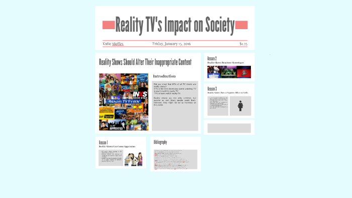 negative impact of reality shows on society