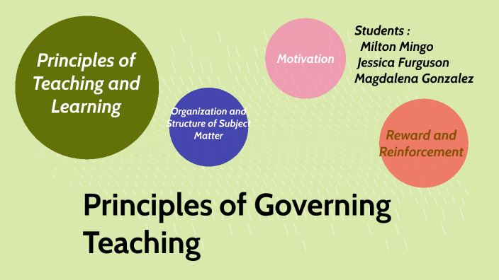 PRINCIPLES OF TEACHING AND LEARNING By Magdalena Gonzalez On Prezi