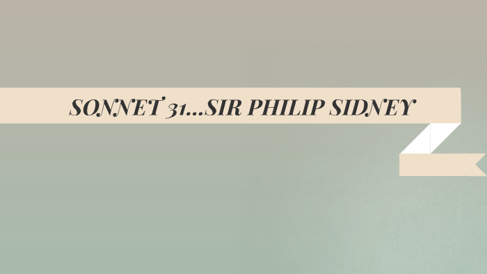 sonnet 31 sir philip sidney