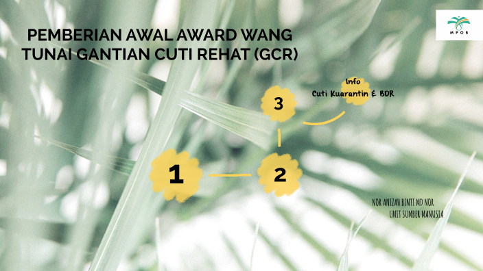 Pemberian Awal Award Wang Tunai Gantian Cuti Rehat Gcr By Nor Anizah Md Nor On Prezi 