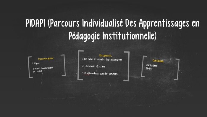 PIDAPI (Parcours Individualisé Des Apprentissages En Pédagog By ...