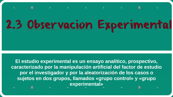 definicion de observacion experimental