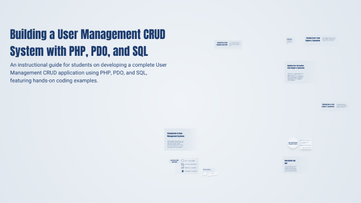 Building a User Management CRUD System with PHP, PDO, and SQL by DILEEP ...