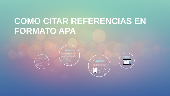 COMO CITAR REFERENCIAS EN FORMATO APA by Reyna Muñoz on Prezi