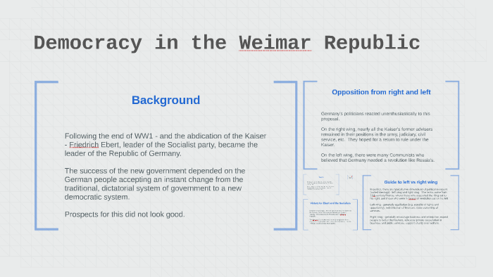 Democracy in the Weimar Republic by Laura MacKenzie on Prezi