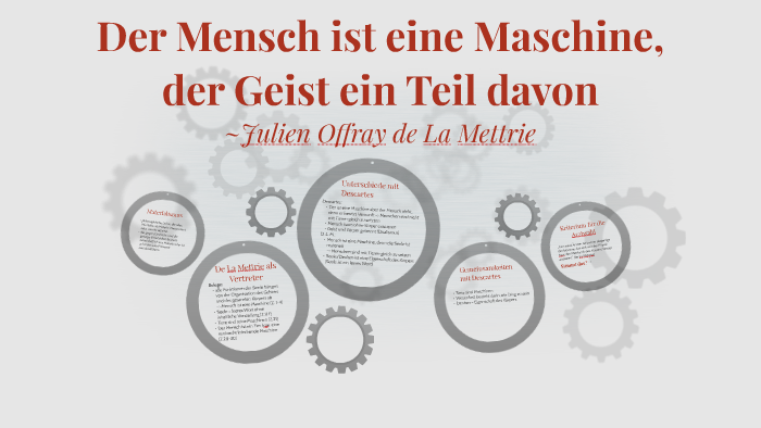 Der Mensch Ist Eine Maschine Der Mensch ist eine Maschine, der Geist ein Teil davon by Ich Nicht on